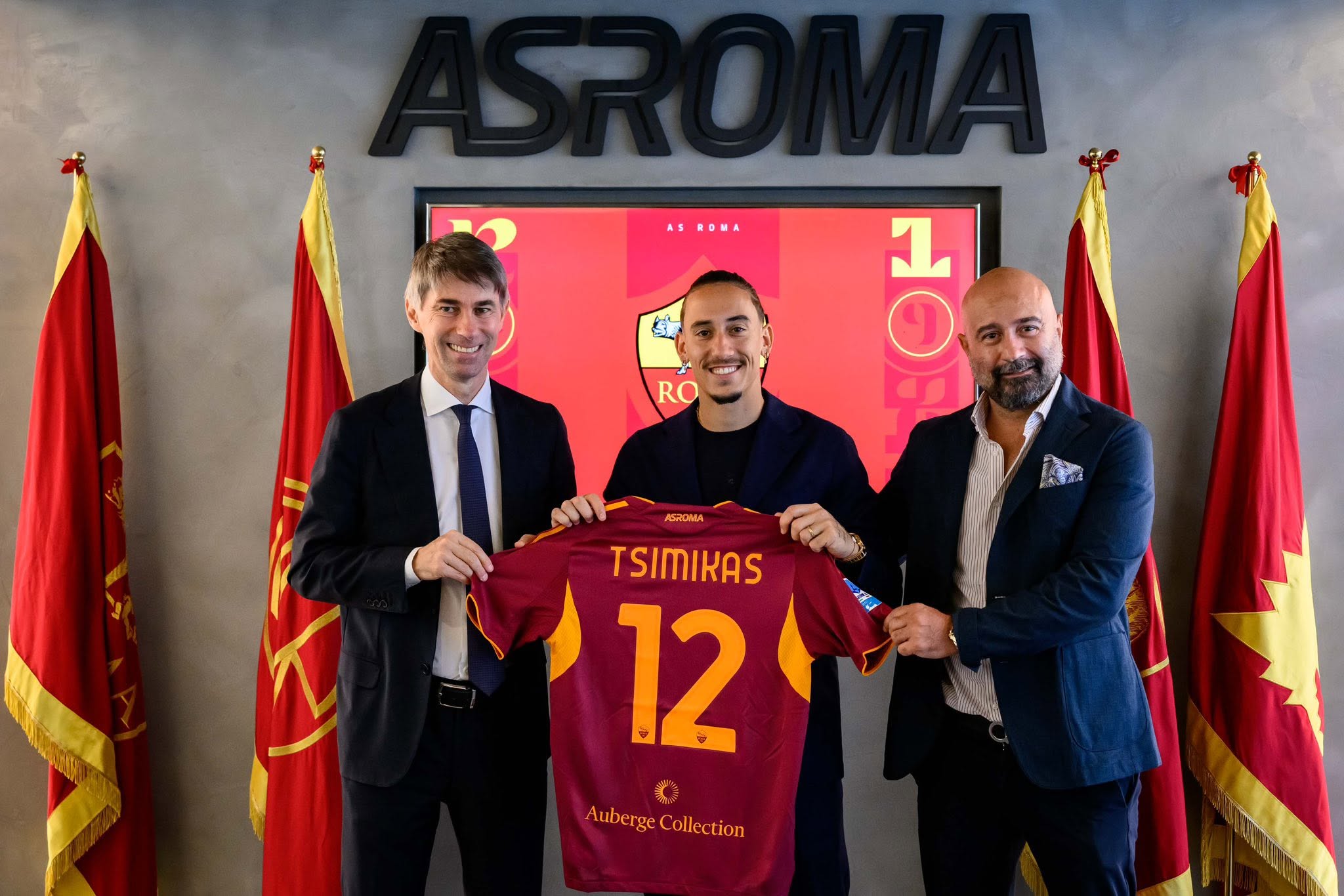 Paschalis Tountouris with Kostas Tsimikas at AS Roma